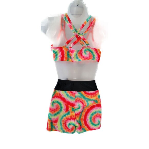 JASAMBAC 3 Piece Rainbow Tie-Dye Tankini Set Sz M - Picture 5 of 9
